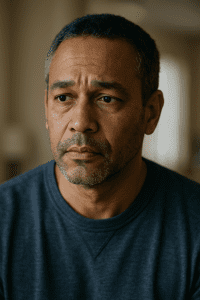 Men’s Mental Health: Breaking the Silence and Building Strength 2 A man with a thoughtful expression, representing the silent struggle of men's mental health
