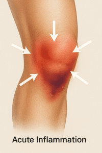 The Silent Saboteur: How Chronic Inflammation In Men Is Holding You Back (and How to Kick It's Ass) 3 “Visual showing acute inflammation symptoms like swelling and redness on a joint”