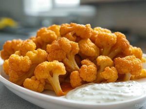 Cauliflower Bites with Buffalo Ranch Sauce