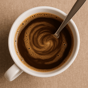 "Creatine powder mixed into coffee as a natural pre-workout drink"