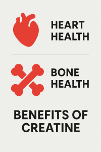 "Creatine supports heart health and bone strength"