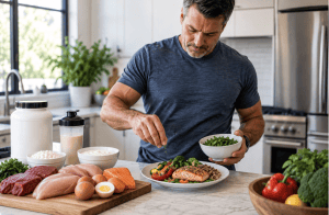 High-protein nutrition for reducing visceral fat after 40